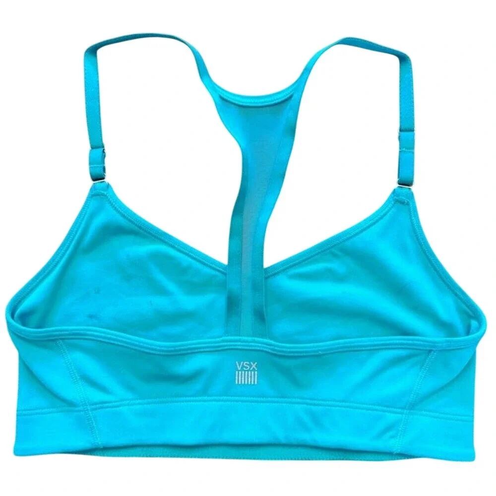 Victorias Secret VSX‎ Sport Cami Sports Bra Turquoise Blue Mesh Racerback Small